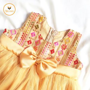 Georgette Girl’s Party Dress- Golden Color