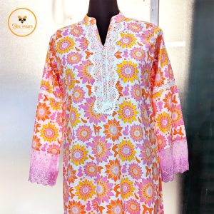 Floral printed Cotton Long Kurti