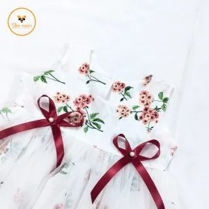 Soft Momesa Fabric Printed Girl’s Party Dress