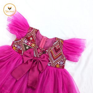 Red Violet Color Girl’s Party Dress