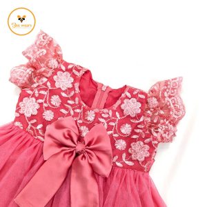 Pink Rose Color Girl’s Party Dress
