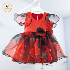 Organza Tissue Fabric Girl’s Party Dress