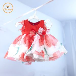 Organza Tissue Fabric Girl’s Party Dress