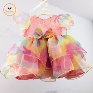 Organza Tissue Fabric Girl’s Party Dress