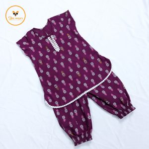 Pineapple Print Cotton Baby Tops Set