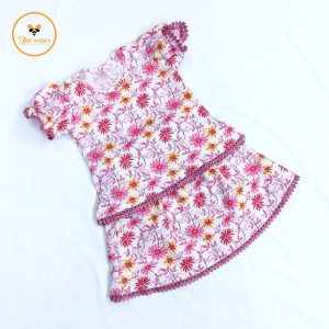 Floral Printed Cotton Baby Skirt/Tops