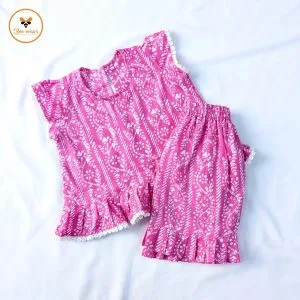 Colorful Printed Cotton Nima/Pant Set