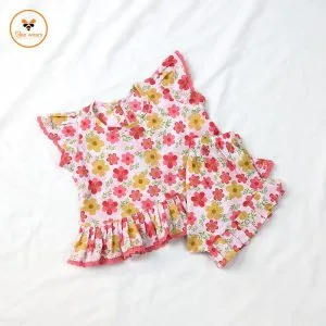Colorful Printed Cotton Nima/Pant Set