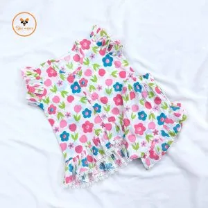 Colorful Printed Cotton Nima/Pant Set