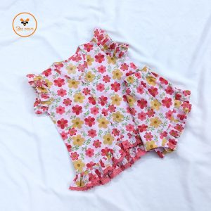 Colorful Printed Cotton Nima/Pant Set