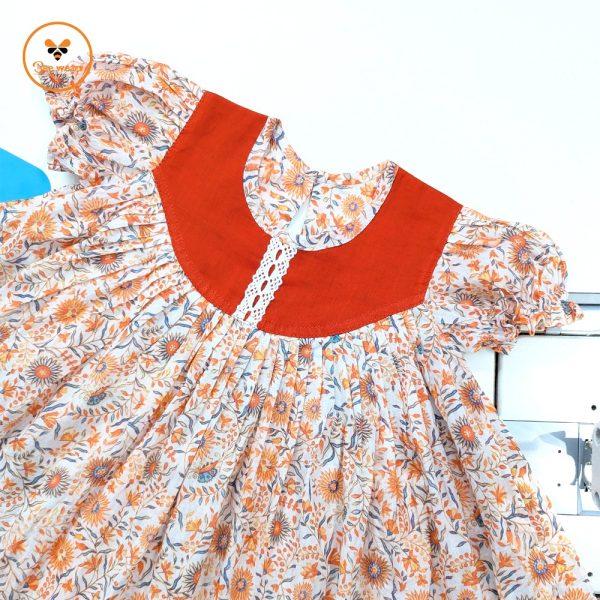 Floral Printed Cotton Baby Dress - Image 3
