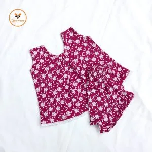 Colorful Printed Cotton Nima/Pant Set