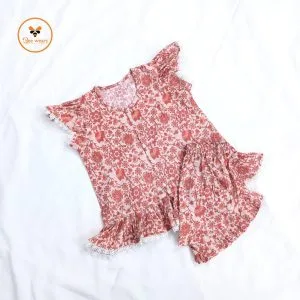 Colorful Printed Cotton Nima/Pant Set