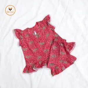 Colorful Printed Cotton Nima/Pant Set