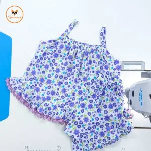 Colorful Printed Cotton Nima/Pant Set