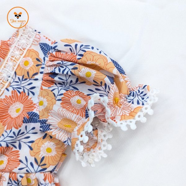 Floral Printed Cotton Baby Dress - Image 4