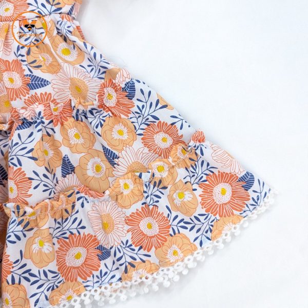 Floral Printed Cotton Baby Dress - Image 3