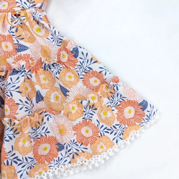 Floral Printed Cotton Baby Dress - Image 3