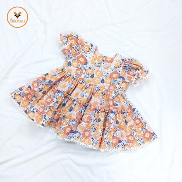Floral Printed Cotton Baby Dress - Image 2