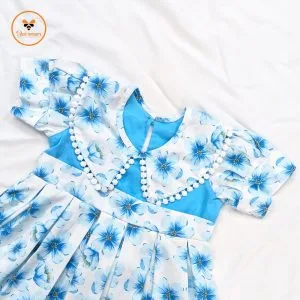 Sky-Blue Color Cotton Baby Dress