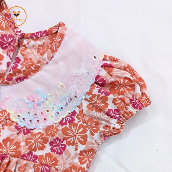 Floral Printed Cotton Baby Dress - Image 2