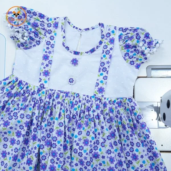 Floral Printed Cotton Baby Dress - Image 4