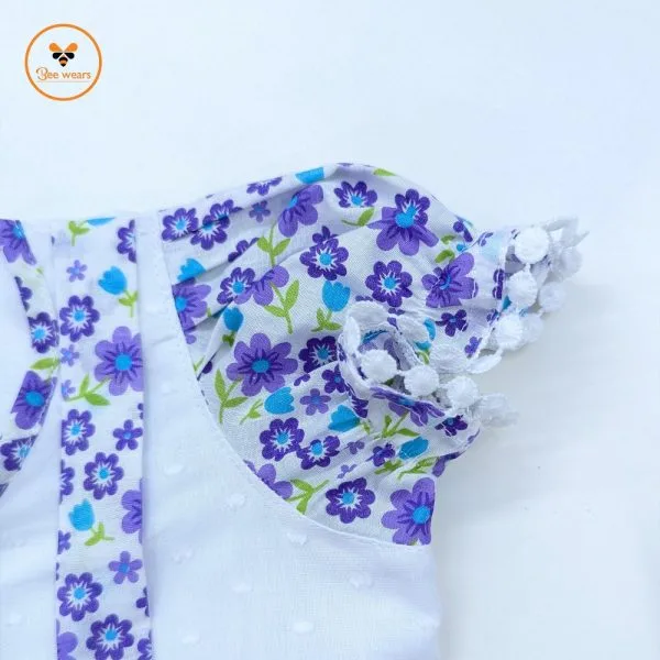 Floral Printed Cotton Baby Dress - Image 3