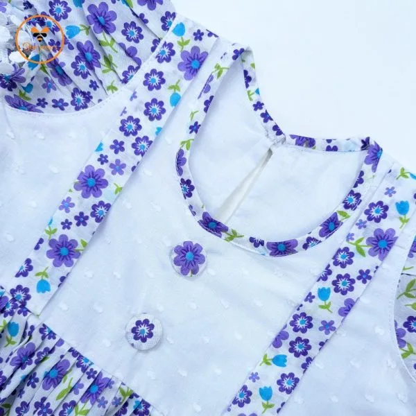 Floral Printed Cotton Baby Dress - Image 2