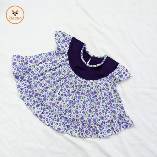 Floral Printed Cotton Baby Dress - Image 2