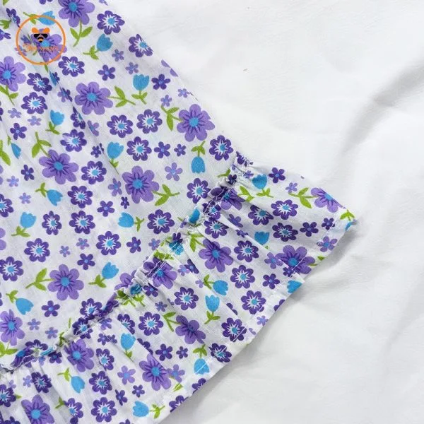 Floral Printed Cotton Baby Dress - Image 3