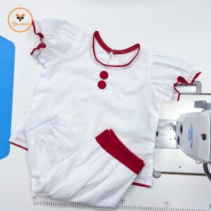White Color Cotton Baby Top/ Pant Set