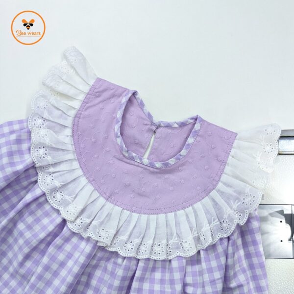 Check Printed Cotton Baby Co-Ord Set - Image 3
