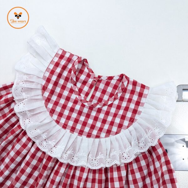 Check Printed Cotton Baby Co-Ord Set - Image 3