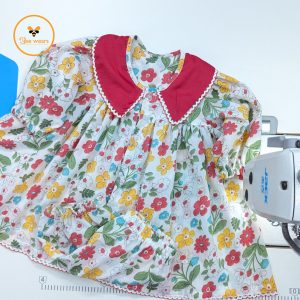 Floral Grace – A Touch of Bloom for Your Little One- Mixed Cotton