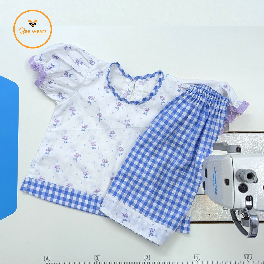 Floral Printed Cotton Baby Skirt/Tops Set - Image 2