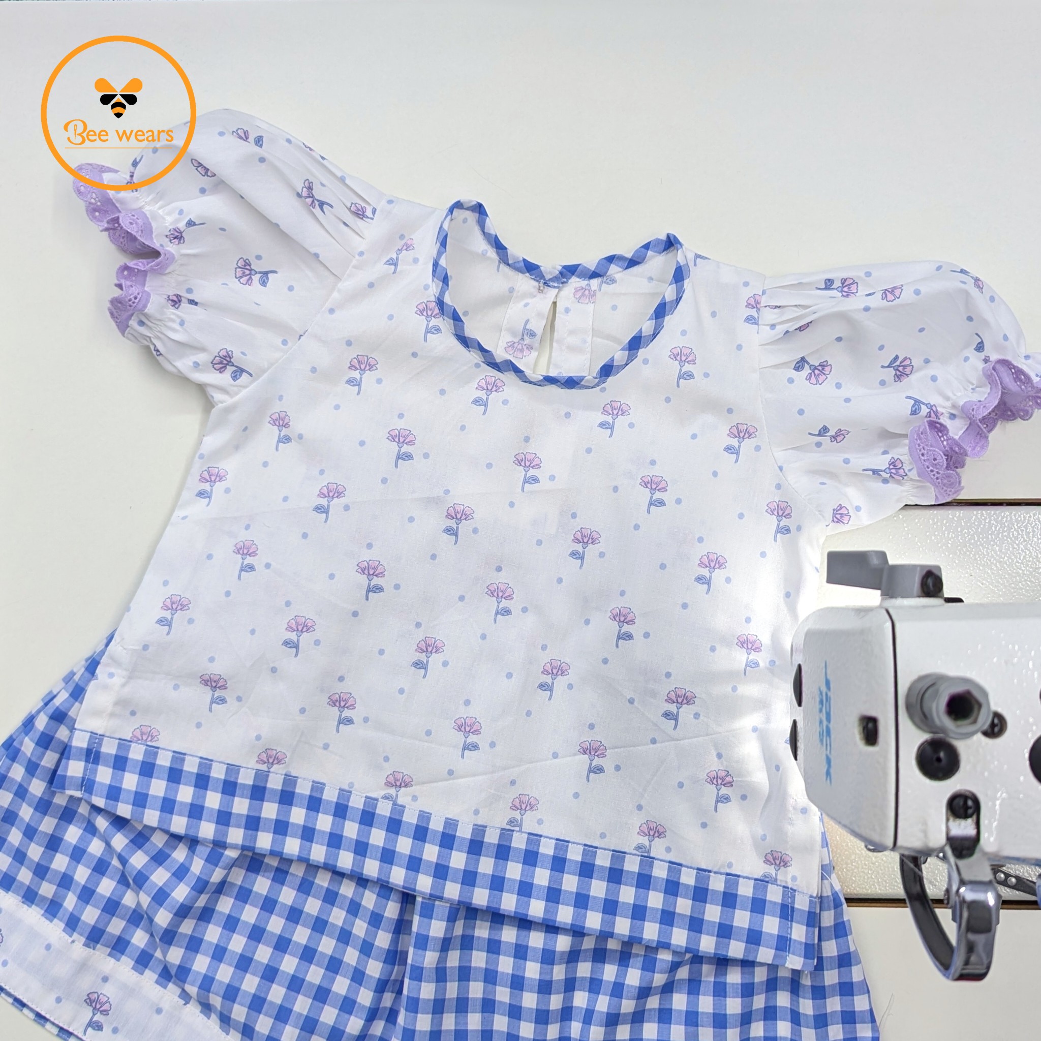 Floral Printed Cotton Baby Skirt/Tops Set