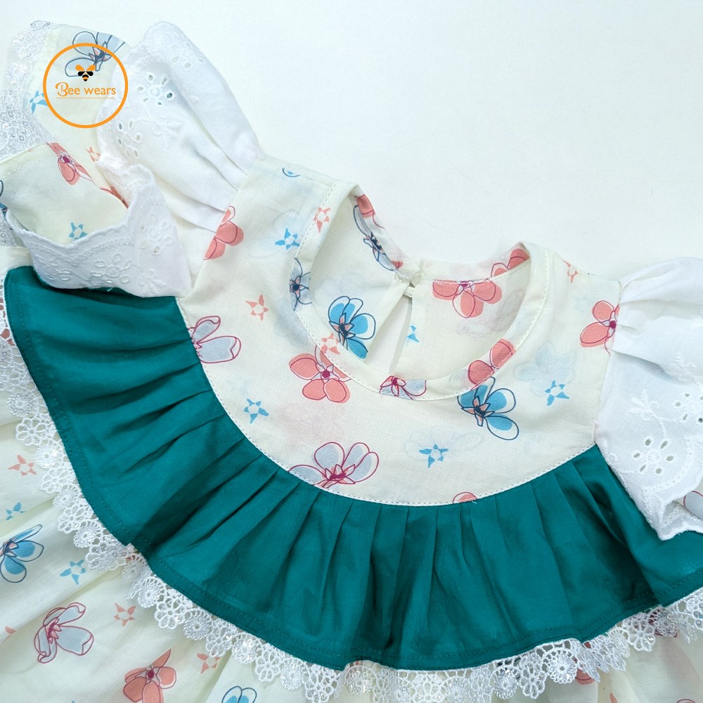 Floral Printed China Cotton Baby Dress - Image 3