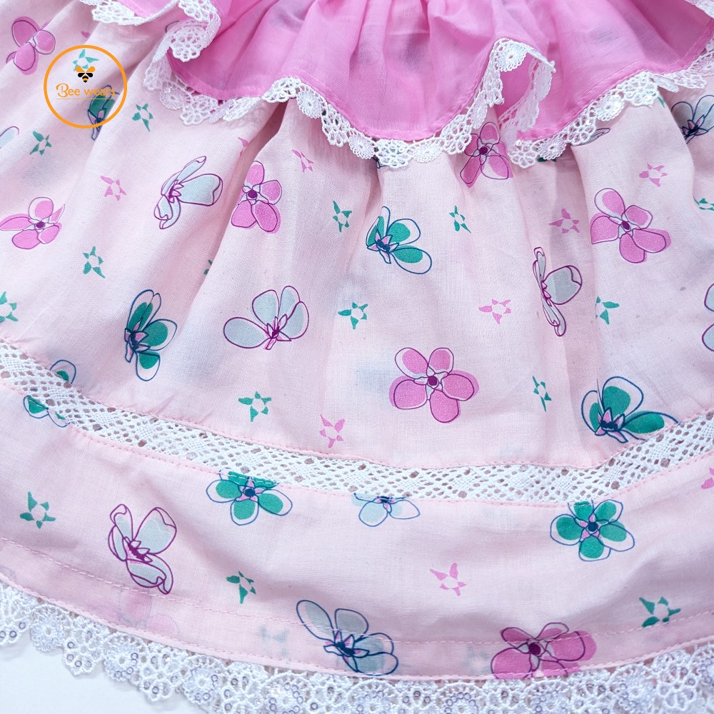 Floral Printed China Cotton Baby Dress - Image 4