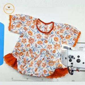 Floral Printed Cotton Baby Two Piece set