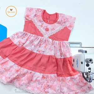 Floral Printed Cotton Baby Semi Party Dress