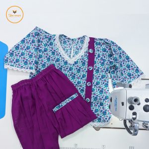 Floral Printed Cotton Baby Two Piece Set