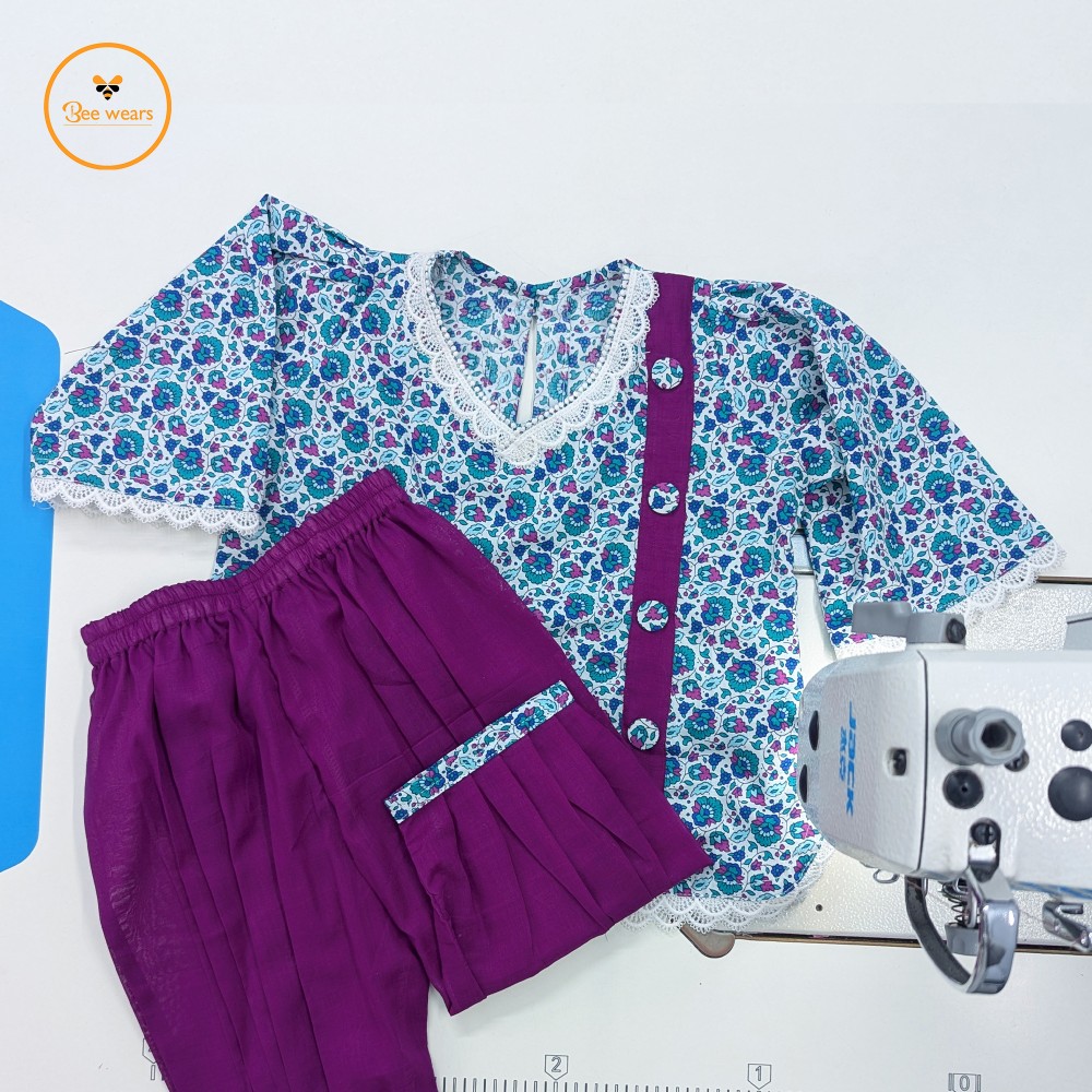 Floral Printed Cotton Baby Two Piece Set