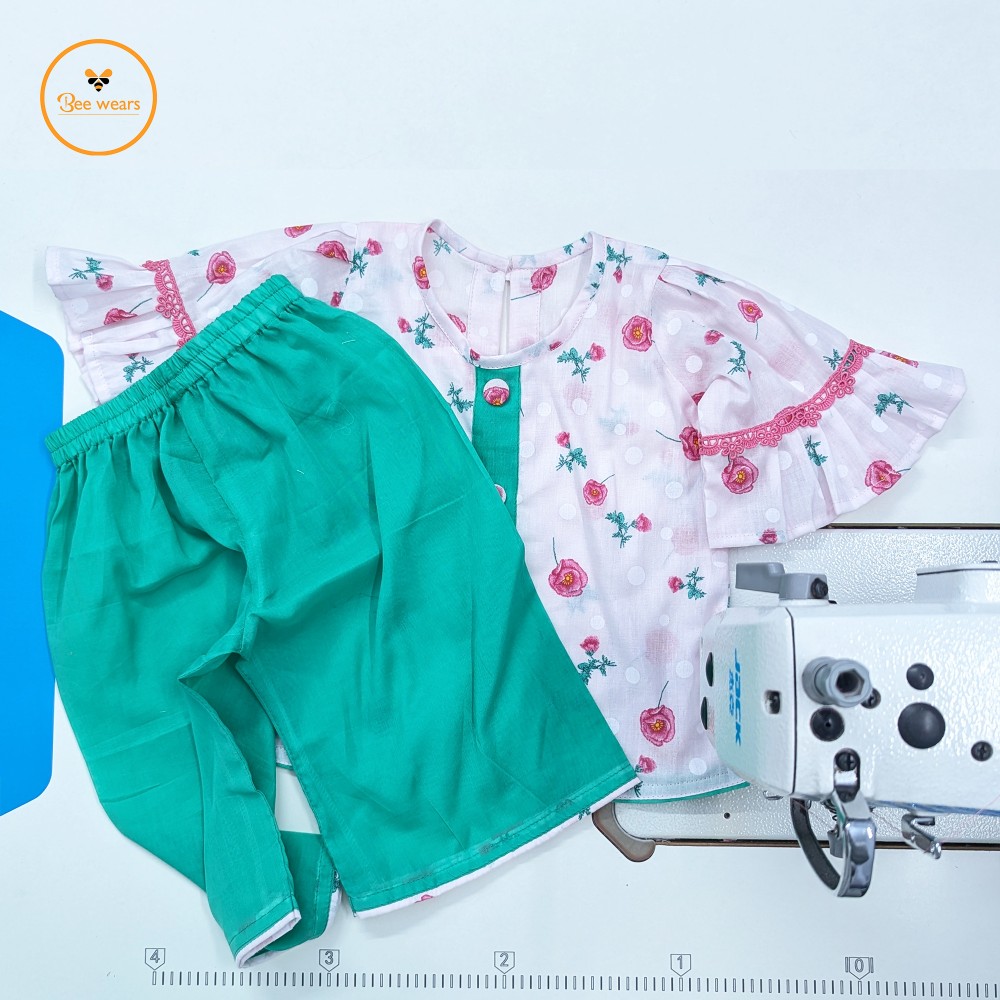 Floral Printed Cotton Baby Two Piece Set