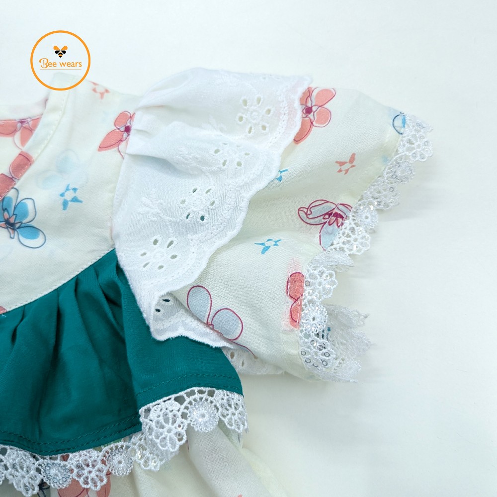 Floral Printed China Cotton Baby Dress - Image 4