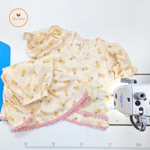 Pineapple Printed Cotton Baby Shararah/Kamij set