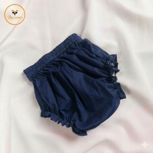 Navy Blue Color Cotton Baby Half Pant