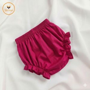 Wine Red Color Cotton Baby Half Pant