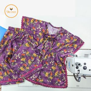Floral Printed Cotton Baby Kaftan set