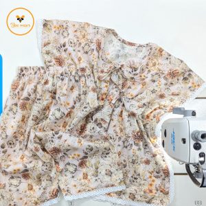 Floral Printed Cotton Baby Kaftan set