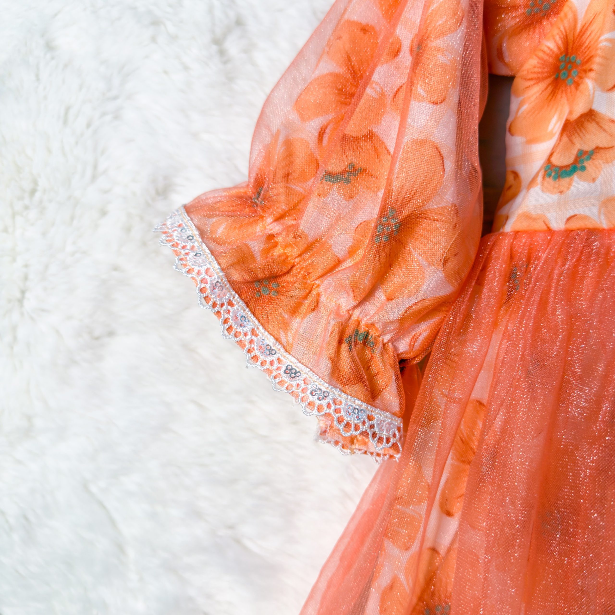 Orange printed Dress - Image 4